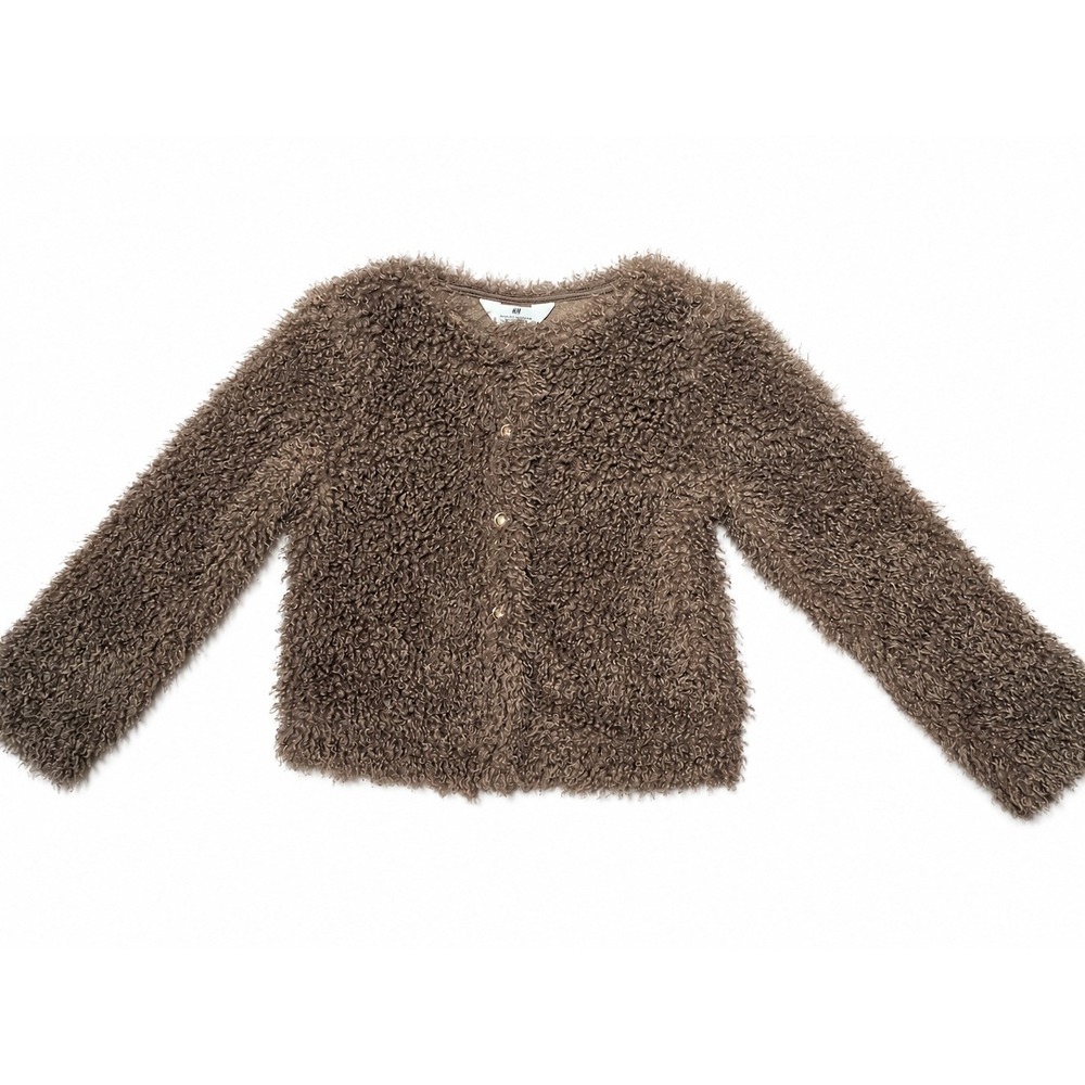 H&M Brown Teddy Coat Cardigan Kids 8/10